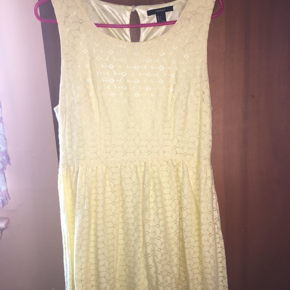 Yellow Lace Forever 21 Dress